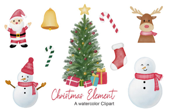 Download Christmas Watercolor Elements - Element Collection