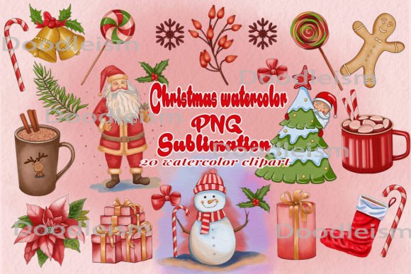 Download Christmas Watercolor Element Png Clipart - Element Collection