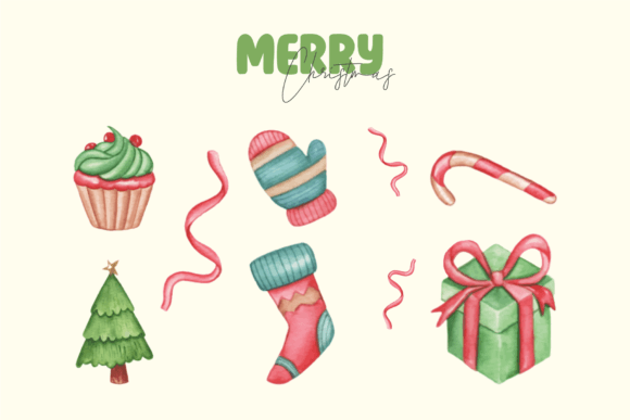 Download Merry Christmas Watercolor Elements - Element Collection