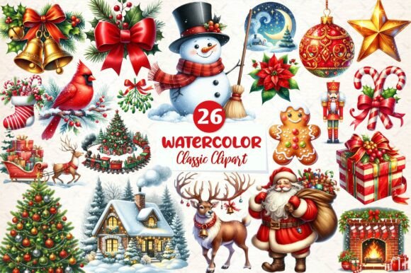 Download Classic Christmas Clipart Bundle - Premium Bundle