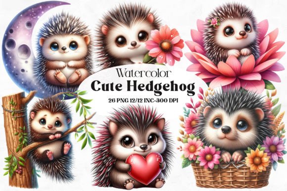 Download Cute Hedgehog Sublimation Clipart - Hedgehog Collection