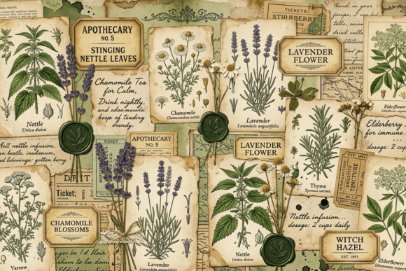 Download Vintage Garden Labels Junk Journal Page - Labels Collection