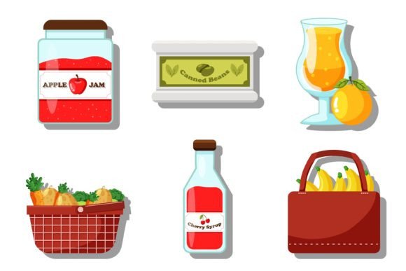 Download Set of Vegetarian Food Element - Element Collection
