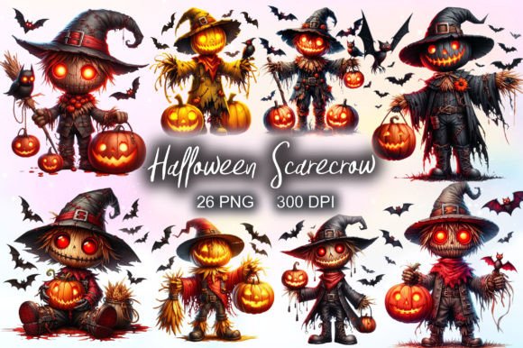 Download Halloween Scarecrow Watercolor Clipart - Premium Resources