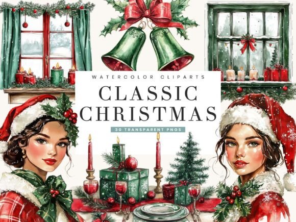 Download Classic Christmas Clipart Bundle - Premium Bundle