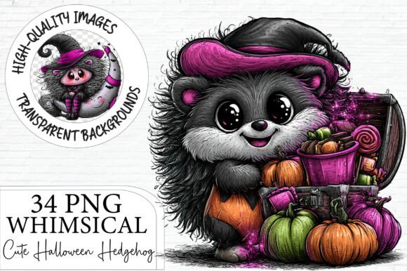 Download Whimsical Witch Hedgehog Graphics - Premium Resources